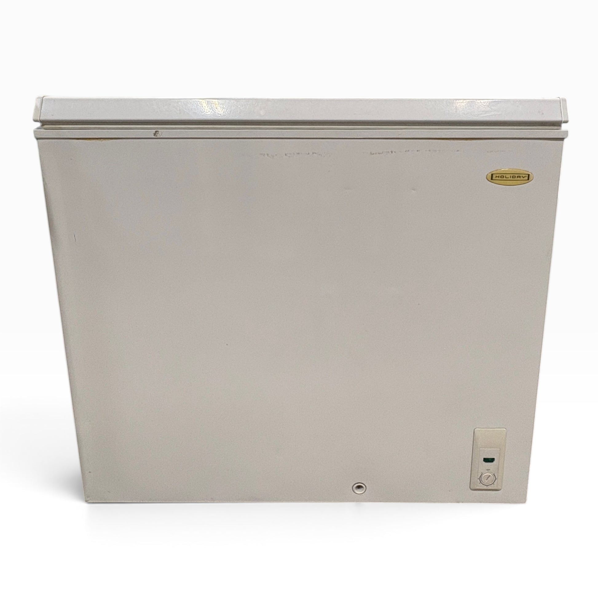 GDM Habitat for Humanity ReStore white Holiday chest freezer with a clean, minimalist design