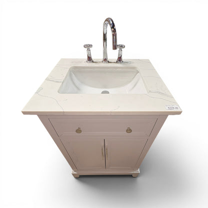 White Marble-Top Vanity
