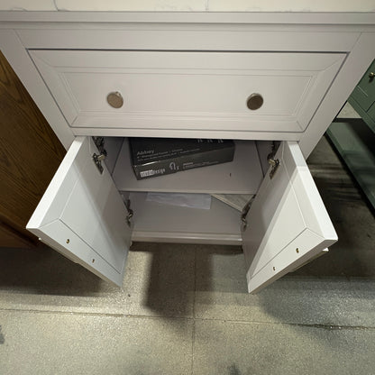 White Marble-Top Vanity