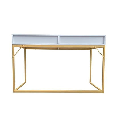 GDM Habitat for Humanity ReStore Willow Desk 30 inch with a white top and gold metal frame