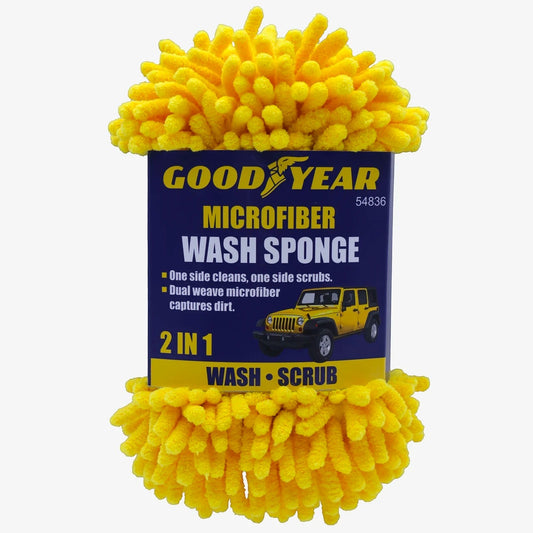 GDM Habitat for Humanity ReStore Goodyear 2-in-1 yellow microfiber wash and scrub sponge for car cleaning
