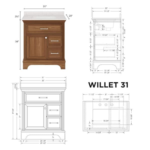 Willet 31 in Vanity Combo