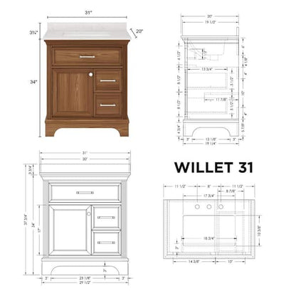 Willet 31 in Vanity Combo