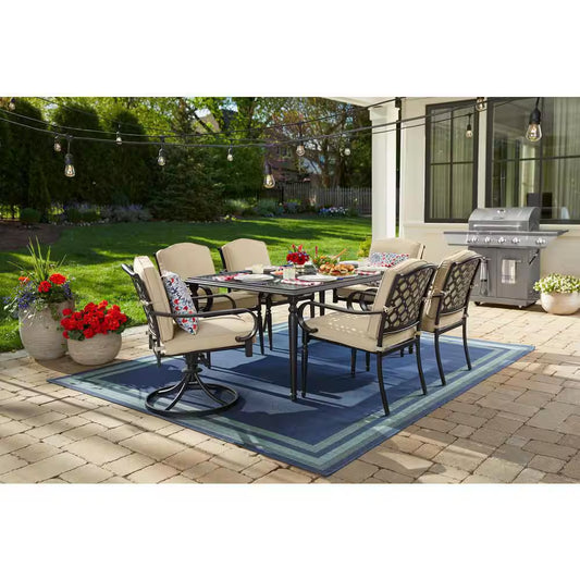 7 Pc. Steel Patio Dining Set