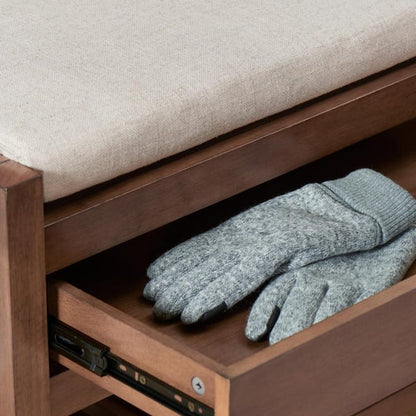 Wood Entryway Bench w/ Storage