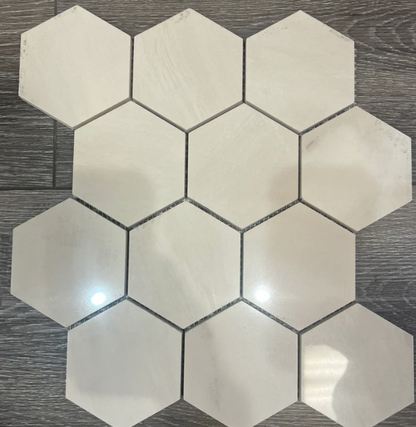 Bardiglio Crema Hex 12x14 Mosa
