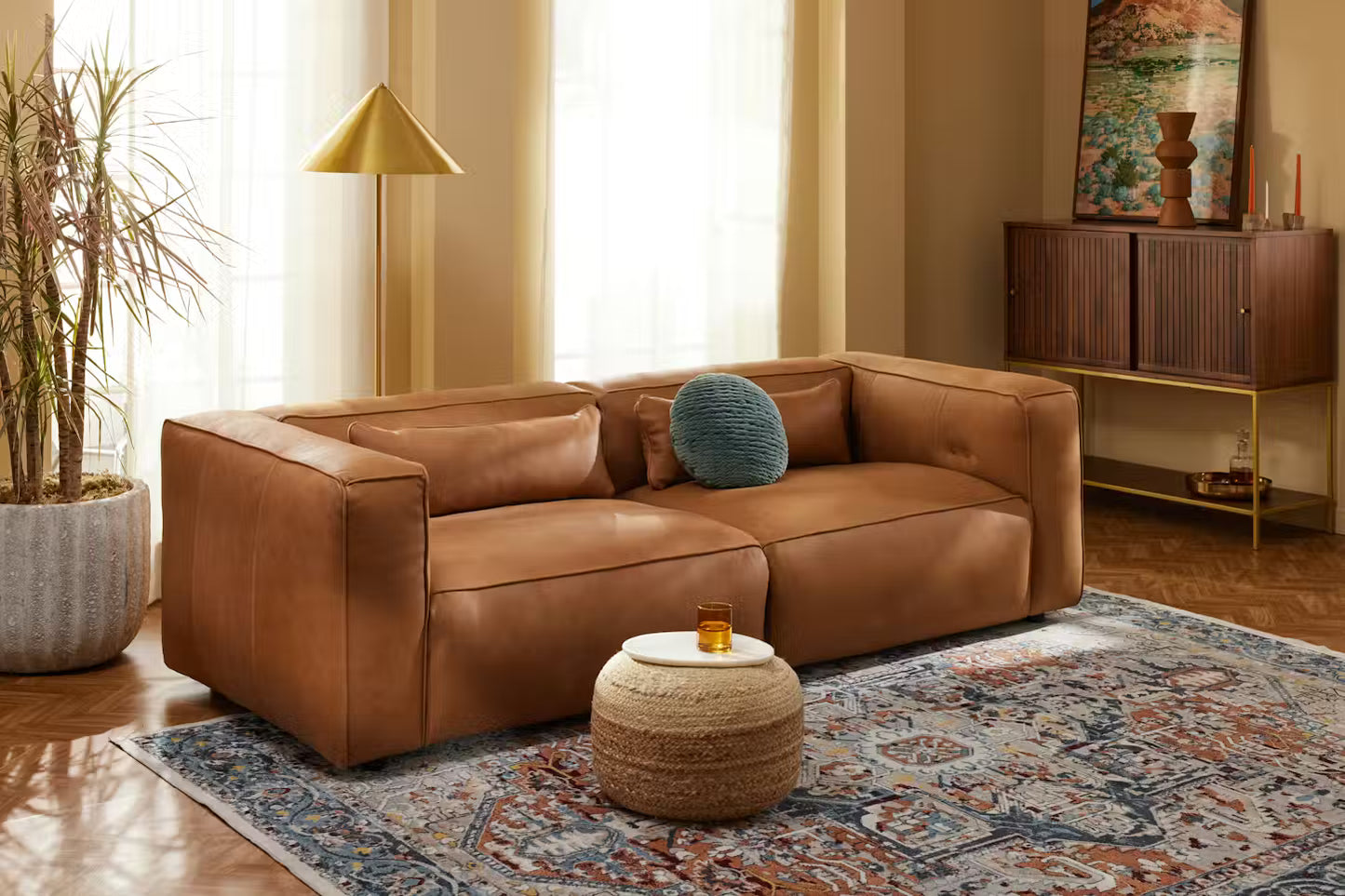 Joybird Brock Leather Sofa.