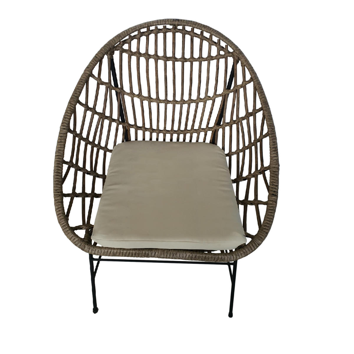 Metal/Wicker Outdoor Chairs 2p
