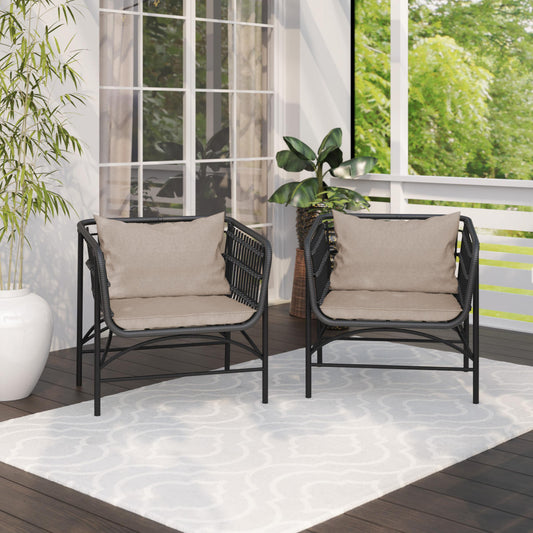 Wicker Outdoor Arm Chairs 2pc