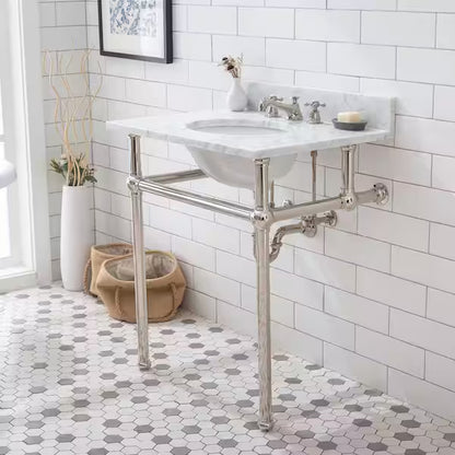 30" Polished Nickle Washstand
