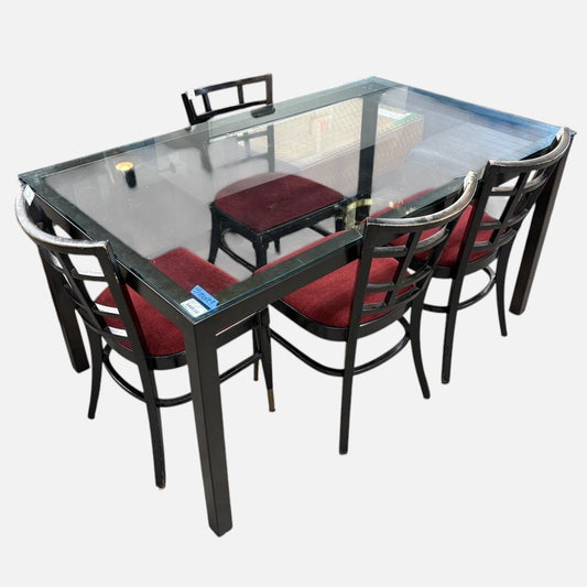 Glass-Top Dining Table Set FALSE
