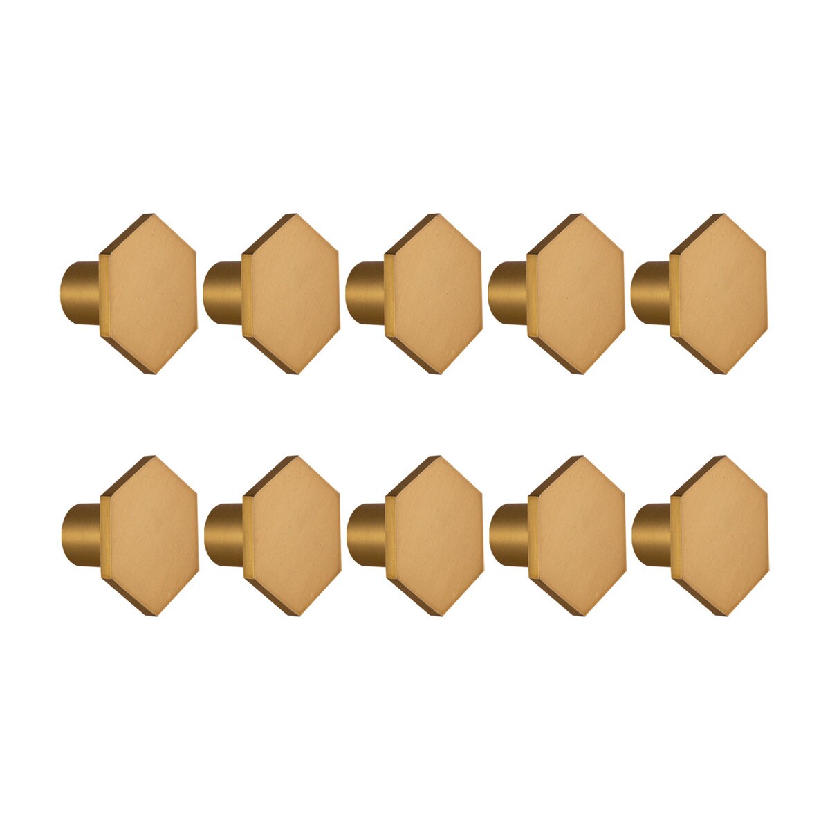 Hexagon Cabinet Knob Gold 10pc