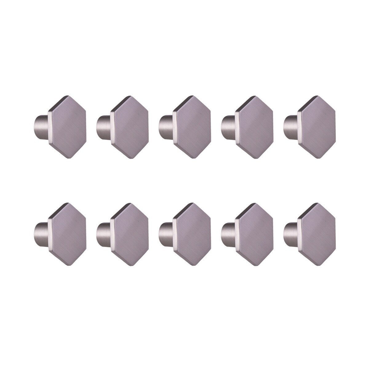 Hex Cabinet Knob Nickel 10pc
