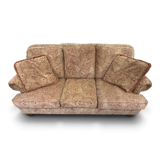 Paisley Floral Rolled-Arm Sofa