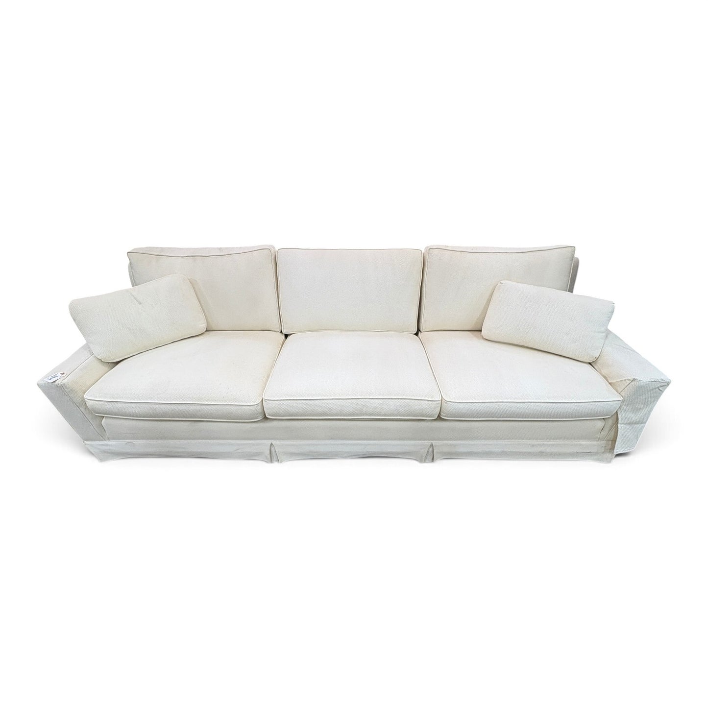 Cream Skirted 3-Seat Sofa FALSE