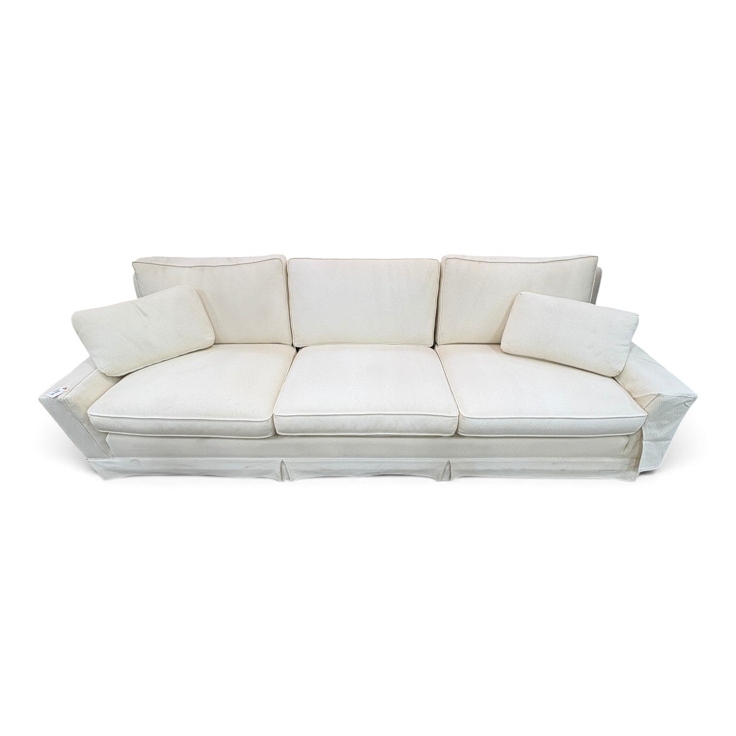 Cream Skirted 3-Seat Sofa FALSE