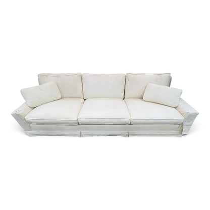 Cream Skirted 3-Seat Sofa FALSE