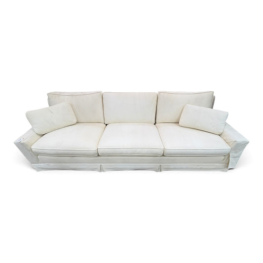 Cream Skirted 3-Seat Sofa