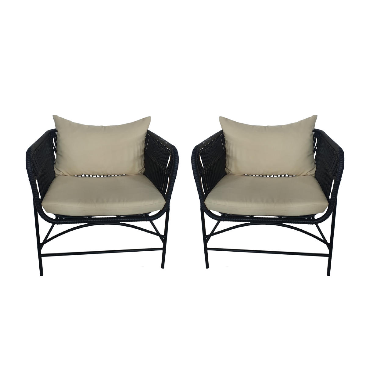 Wicker Outdoor Arm Chairs 2pc