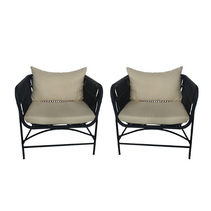 Wicker Outdoor Arm Chairs 2pc