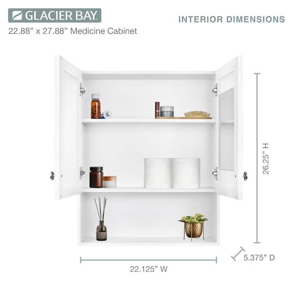 White Medicine Cabinet 23x28