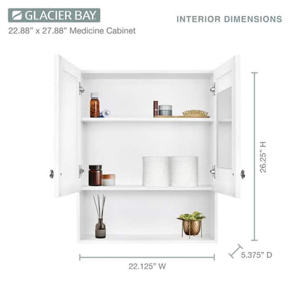 White Medicine Cabinet 23x28