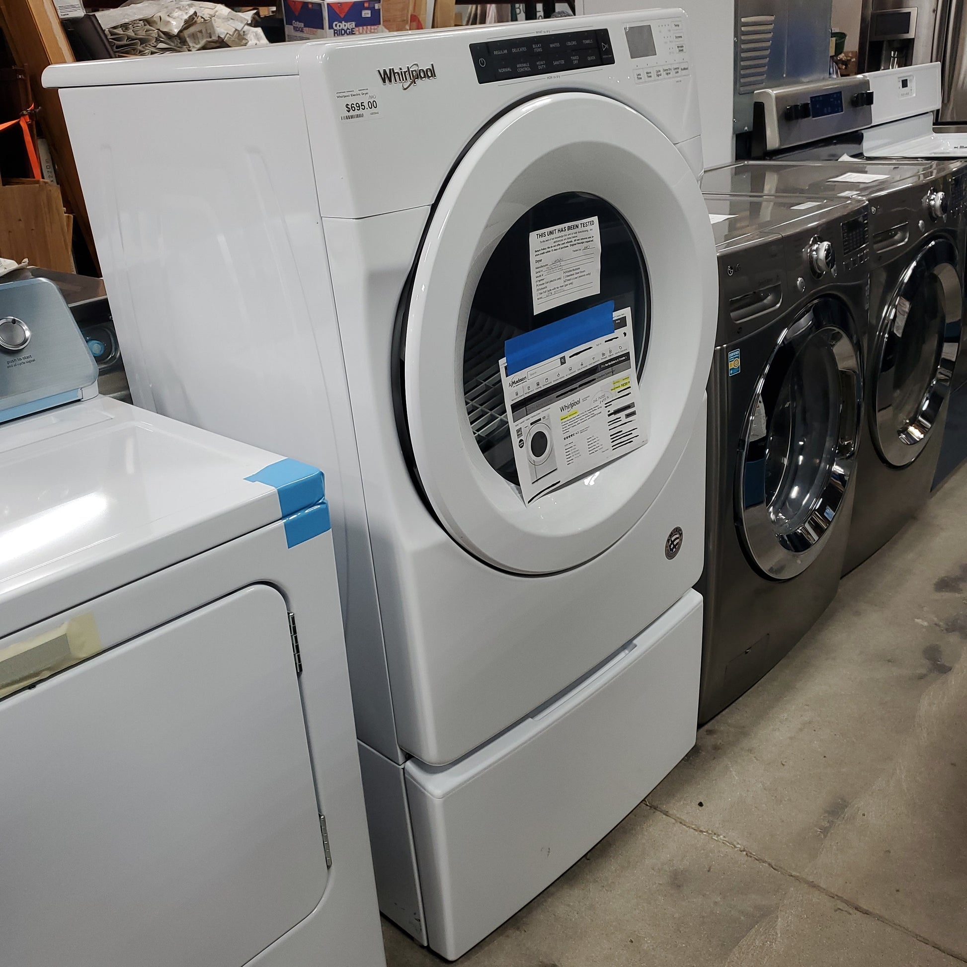 Whirlpool Electric Dryer with Pedestal Dryers Electric