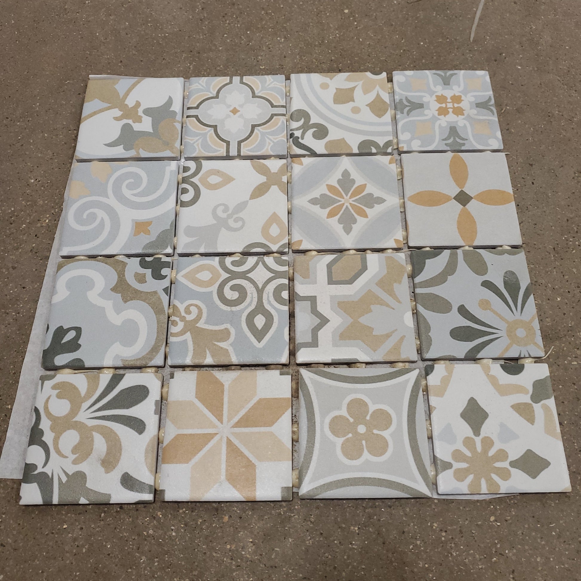 Mediterranean Patchwork 3" Square Mosaic Tile - 10 sq ft Mosaic Tile