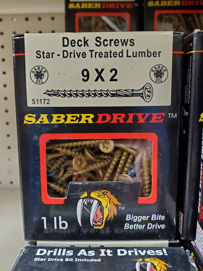 Deck Screws - Star Drive #9 x 2" Tan Screws