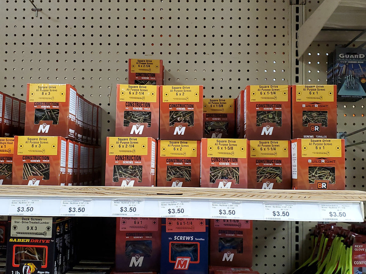 All Purpose Screws - Square Dr In store published-all-channels Screws