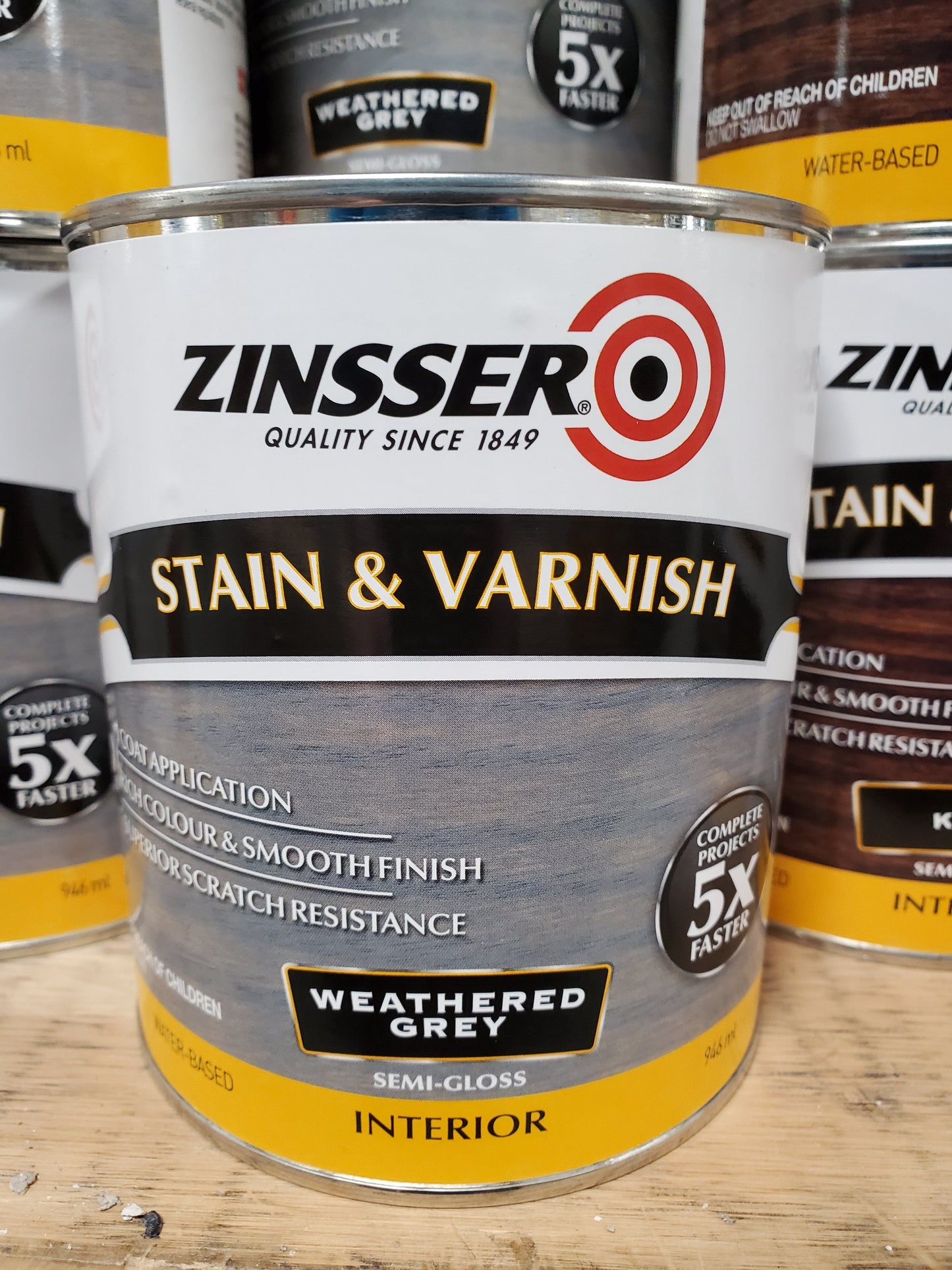 Zinsser Stain & Varnish Weathered Grey 1 Quart Stain