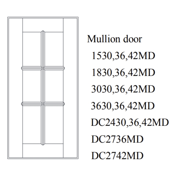 Special Order - 36" x 42" Mullion Door Arcadia White Shaker - 3642MD Arcadia White GHI GHI Accessories Mullion Door SPACW Special Order