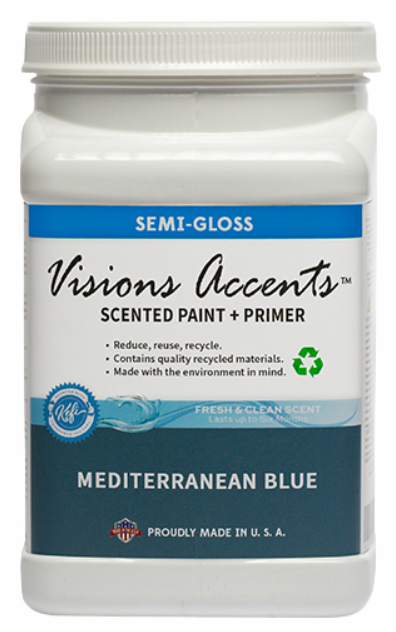 Accents Paint 1/2 Gallon Mediterranean Blue Eggshell 1/2 Gallon Interior Paint