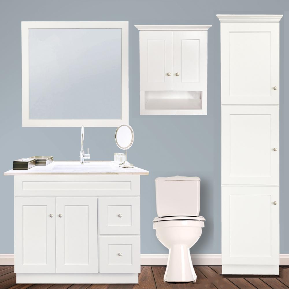 Special Order - 48" x 21" Vanity with Drawers Arcadia White Shaker - V4821D Arcadia White Bathroom GHI SPACW Special Order Vanity Bases