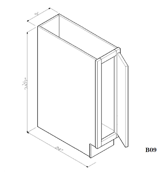 Special Order - 09" Base Cabinet Pacific Gray - B09 Base Cabinets GHI Pacific Gray Special Order SPPGS