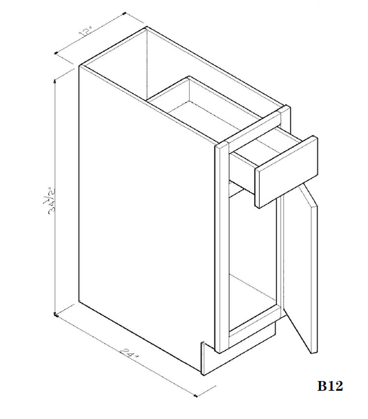 Special Order - 12" Base Cabinet Arcadia White Shaker - B12 Arcadia White Base Cabinets GHI SPACW Special Order