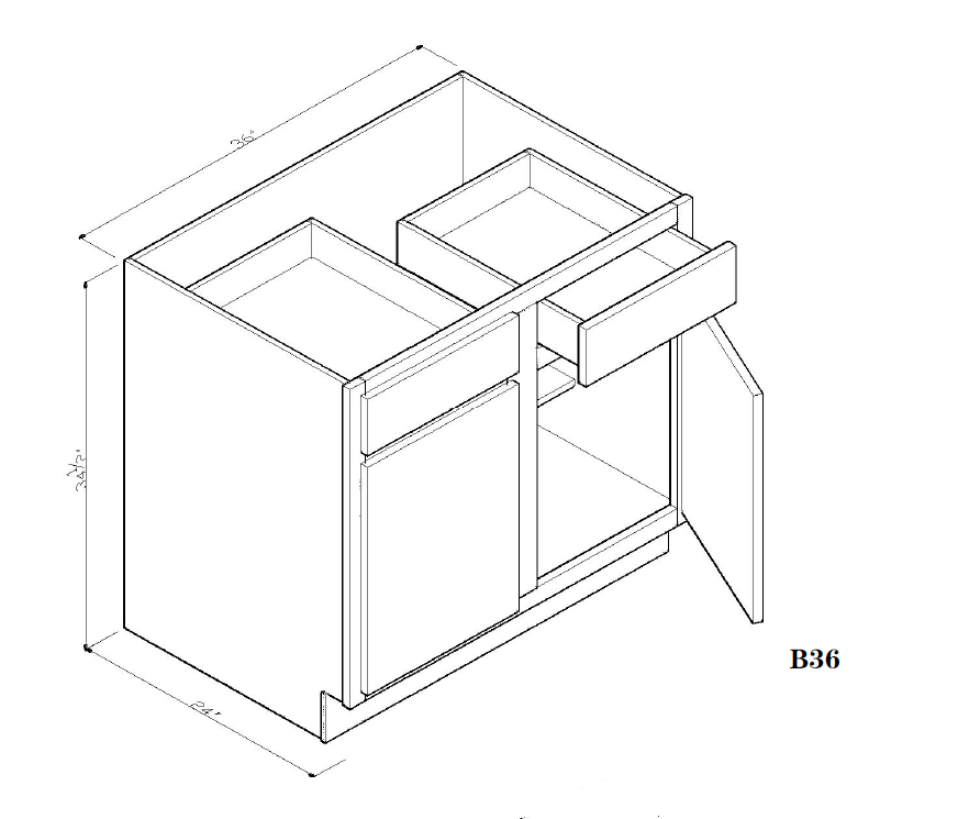 Special Order - 36" Base Cabinet Concord Blue - B36 Base Cabinets Concord Blue GHI SPCCB Special Order