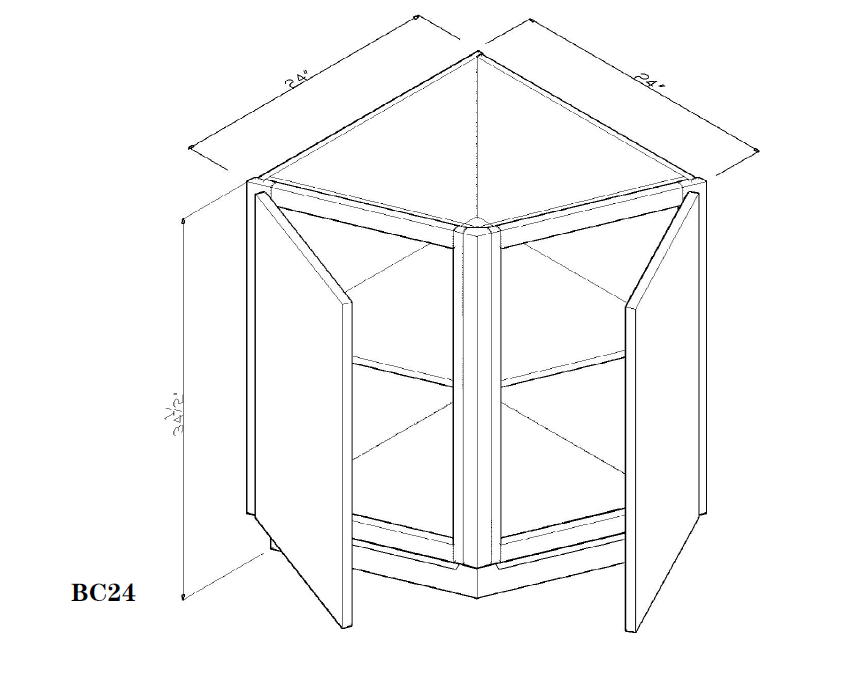 Special Order - 24" Diagonal Corner Base Cabinet Mojave Shaker - BC24 Base Cabinets Corner Base Cabinets GHI Mojave Shaker Special Order SPMJS