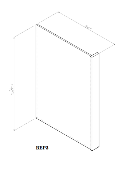 3" Base End Panel Arcadia White Shaker - BEP3L Arcadia White Base Cabinets End Panel GHI GHI Accessories GHI-INSTORE