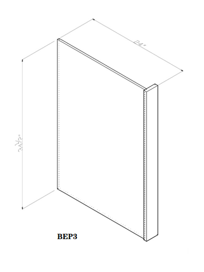 3" Base End Panel Arcadia White Shaker - BEP3L Arcadia White Base Cabinets End Panel GHI GHI Accessories GHI-INSTORE