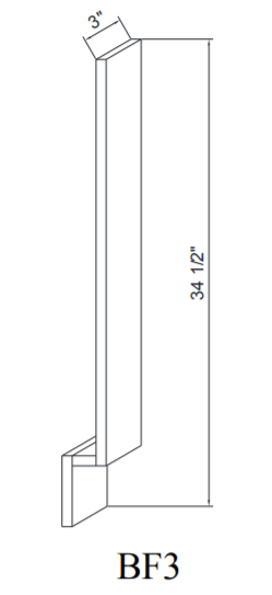 Special Order - 3" Base Filler Frontier Shaker - BF3 Base Cabinets Base Filler Frontier Shaker GHI GHI Accessories Special Order SPFTS