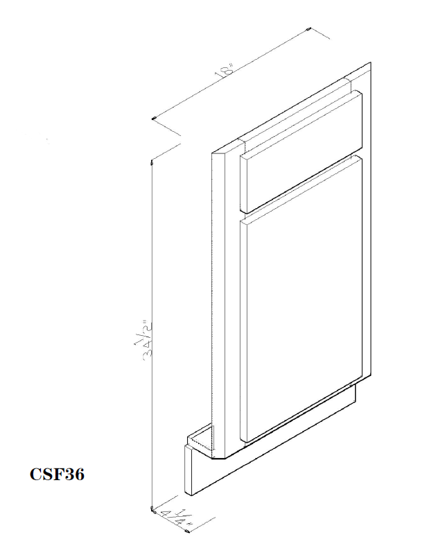 Special Order - 36" Corner Sink Front Frontier Shaker - CSF36 Base Cabinets Corner Base Cabinets Corner Sink Floor Frontier Shaker GHI GHI Accessories Sink Bases Special Order SPFTS