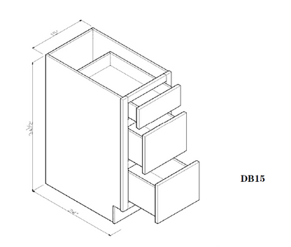 Special Order - 15" Drawer Base Cabinet Arcadia White Shaker - DB15 Arcadia White Base Cabinets Drawer Bases GHI SPACW Special Order