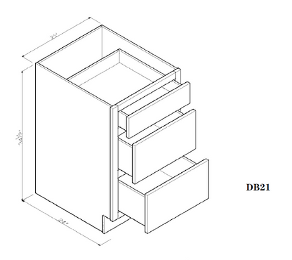 Special Order - 21" Drawer Base Cabinet Pacific Gray - DB21 Base Cabinets Drawer Bases GHI Pacific Gray Special Order SPPGS