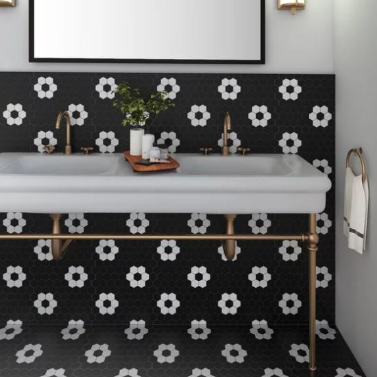 NSW - Dark Daisy Mosaic Tile Wall Tile