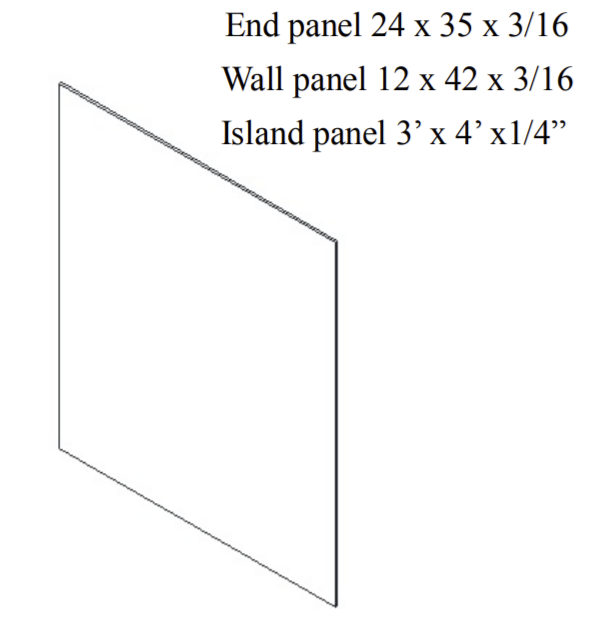 Special Order - 24" x 35" x 3/16" End Panel Stone Harbor Gray - EP24X35 End Panel GHI GHI Accessories Special Order SPSHG Stone Harbor Gray