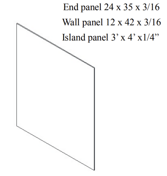 Special Order - 24" x 35" x 3/16" End Panel Stone Harbor Gray - EP24X35 End Panel GHI GHI Accessories Special Order SPSHG Stone Harbor Gray