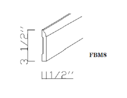 Special Order - 8" Base Molding Stone Harbor Gray - FBM8 GHI GHI Accessories Molding Special Order SPSHG Stone Harbor Gray