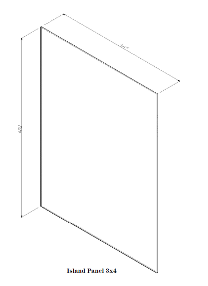 Special Order - 3' x 4' Island Panel Arcadia White Shaker - 3X4PAN Arcadia White GHI GHI Accessories Panel SPACW Special Order