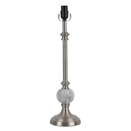 Allen + Roth Small Globe Brushed Nickel Metal Lamp Base Lamps